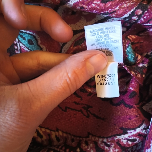 J Jill Red Paisley Layered Tunic Top XL Long Sleeve Keyhole  Bohemian Art - Picture 14 of 14